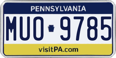 PA license plate MUO9785