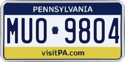 PA license plate MUO9804