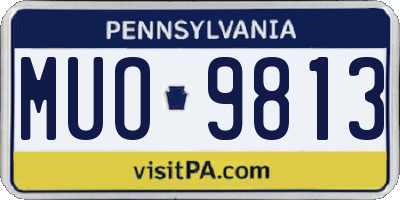 PA license plate MUO9813