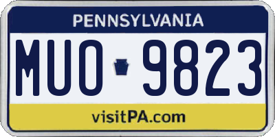 PA license plate MUO9823