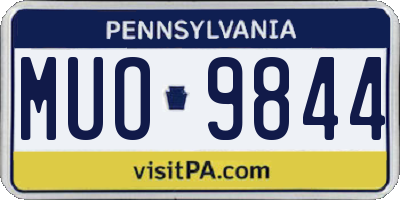 PA license plate MUO9844