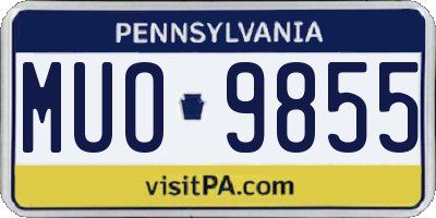 PA license plate MUO9855