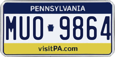 PA license plate MUO9864