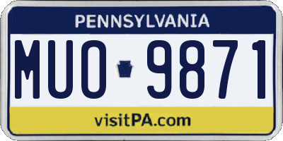PA license plate MUO9871
