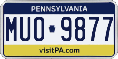 PA license plate MUO9877