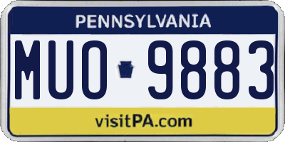 PA license plate MUO9883