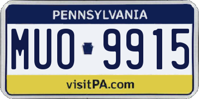 PA license plate MUO9915