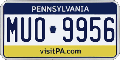 PA license plate MUO9956