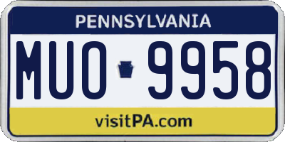 PA license plate MUO9958
