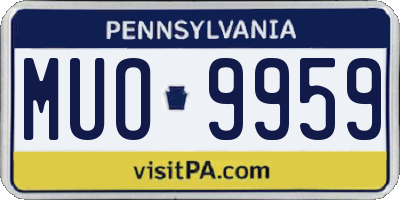 PA license plate MUO9959