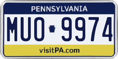 PA license plate MUO9974