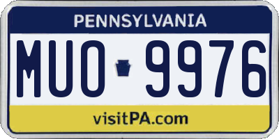 PA license plate MUO9976