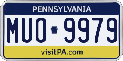 PA license plate MUO9979