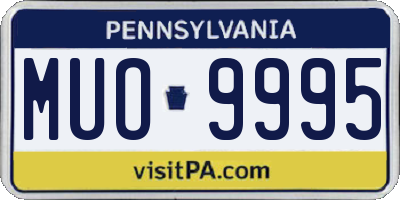 PA license plate MUO9995