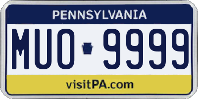 PA license plate MUO9999