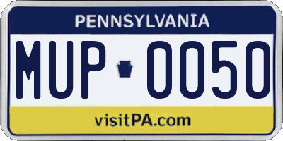 PA license plate MUP0050
