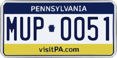 PA license plate MUP0051
