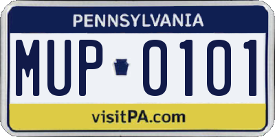 PA license plate MUP0101
