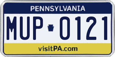 PA license plate MUP0121