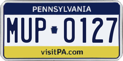 PA license plate MUP0127