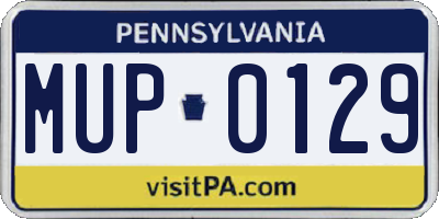 PA license plate MUP0129