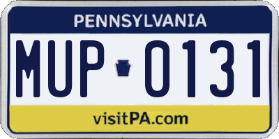 PA license plate MUP0131