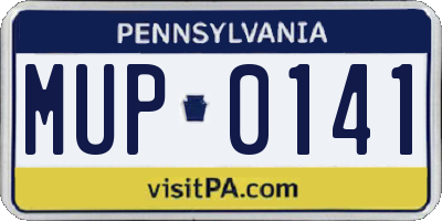 PA license plate MUP0141