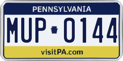 PA license plate MUP0144
