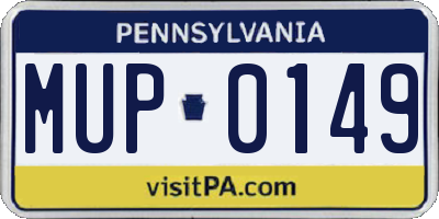 PA license plate MUP0149