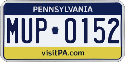 PA license plate MUP0152