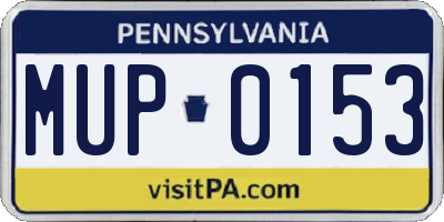 PA license plate MUP0153