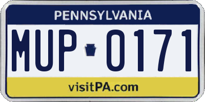 PA license plate MUP0171