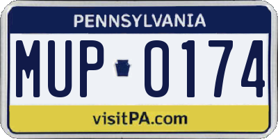 PA license plate MUP0174