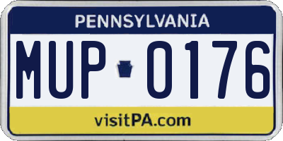 PA license plate MUP0176