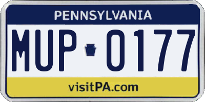 PA license plate MUP0177
