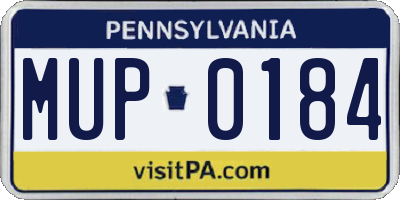 PA license plate MUP0184