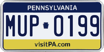 PA license plate MUP0199