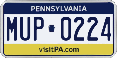 PA license plate MUP0224