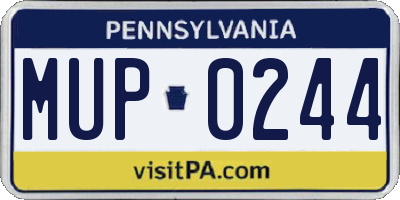 PA license plate MUP0244