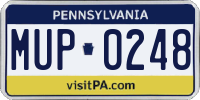PA license plate MUP0248