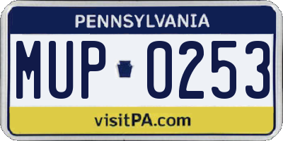 PA license plate MUP0253