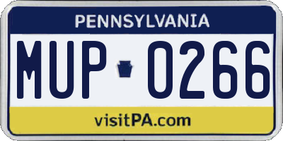 PA license plate MUP0266