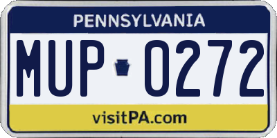 PA license plate MUP0272