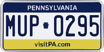 PA license plate MUP0295