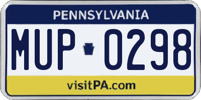 PA license plate MUP0298