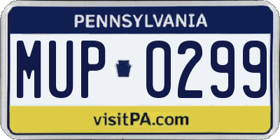 PA license plate MUP0299
