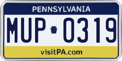 PA license plate MUP0319