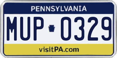 PA license plate MUP0329