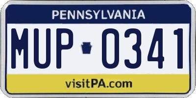 PA license plate MUP0341
