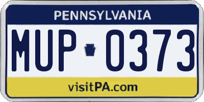 PA license plate MUP0373
